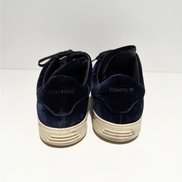 Men's Blue Tom Ford Velvet Sneakers - Picture 5 of 9